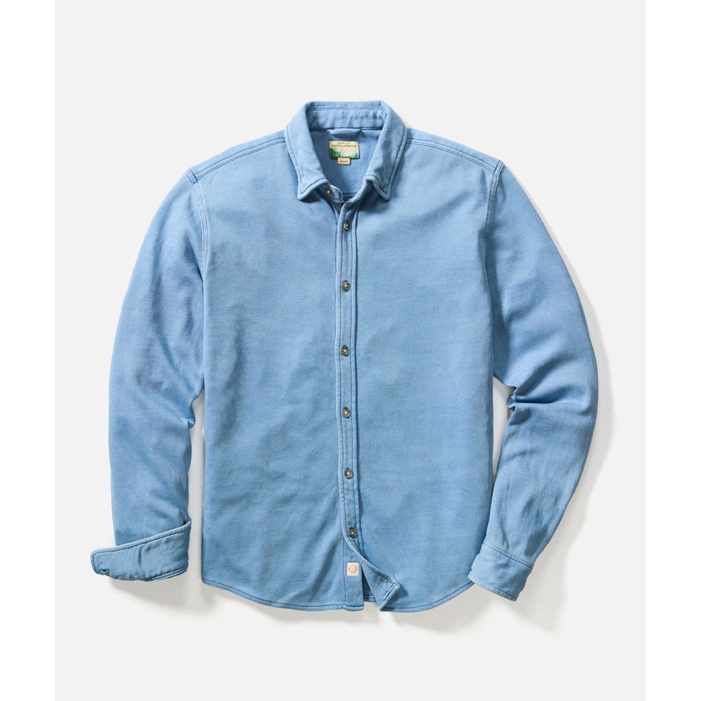 Marine Layer Pacific Stretch Twill Shirt Indigo Dyed Blue Sz XL NWT Outdoors